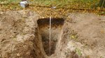 Anlage des Bodenprofils auf der Intensivbeobachtungsfläche bei Greifswald im Geschiebemergel der Grundmoräne abgebildet. Foto: S. Fuchs